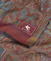 ETRO WOOL/SILK SCARF - MULTICOLOR ON BORDEAUX
