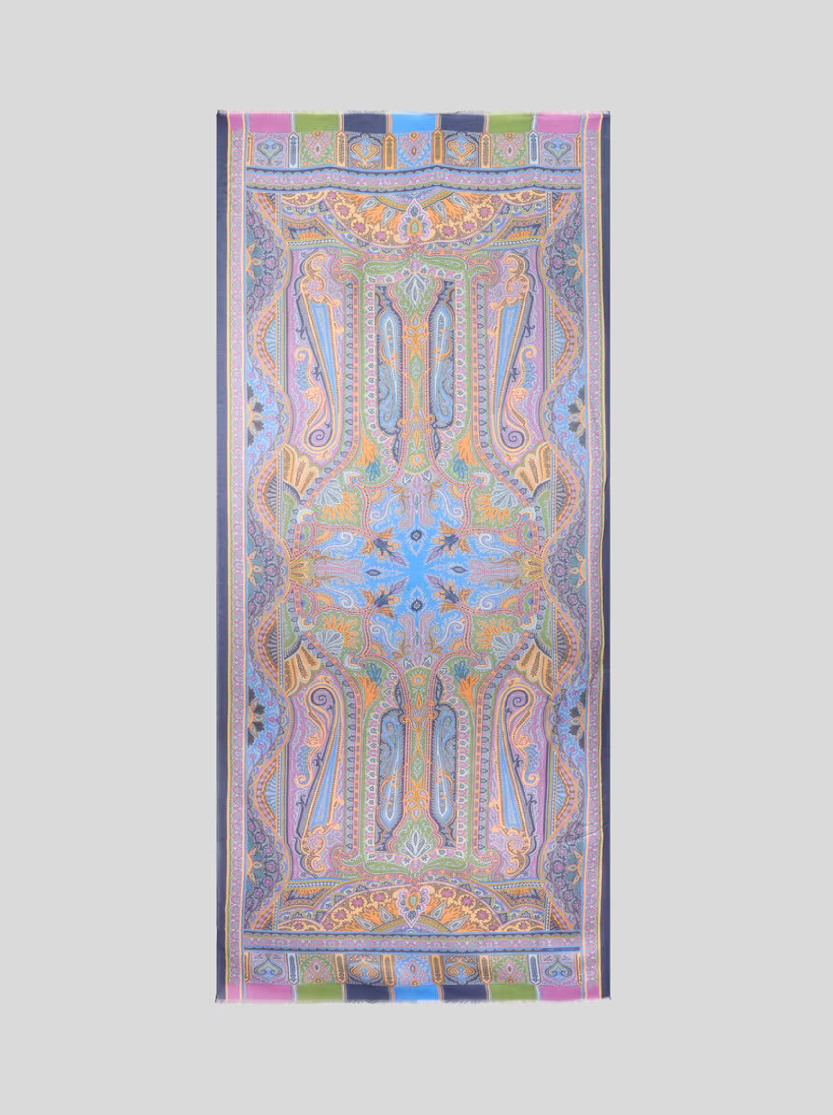 ETRO MODAL SCARF - MULTICOLOR ON BLUE