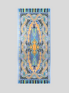 ETRO WOOL/SILK SCARF - MULTICOLOR ON BLUE