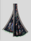 ETRO WOOL SCARF - MULTICOLOR ON BLUE