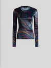 ETRO PAISLEY JERSEY TOP - BLUE