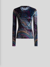 ETRO PAISLEY JERSEY TOP - BLUE