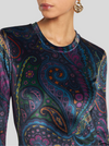 ETRO PAISLEY JERSEY TOP - BLUE