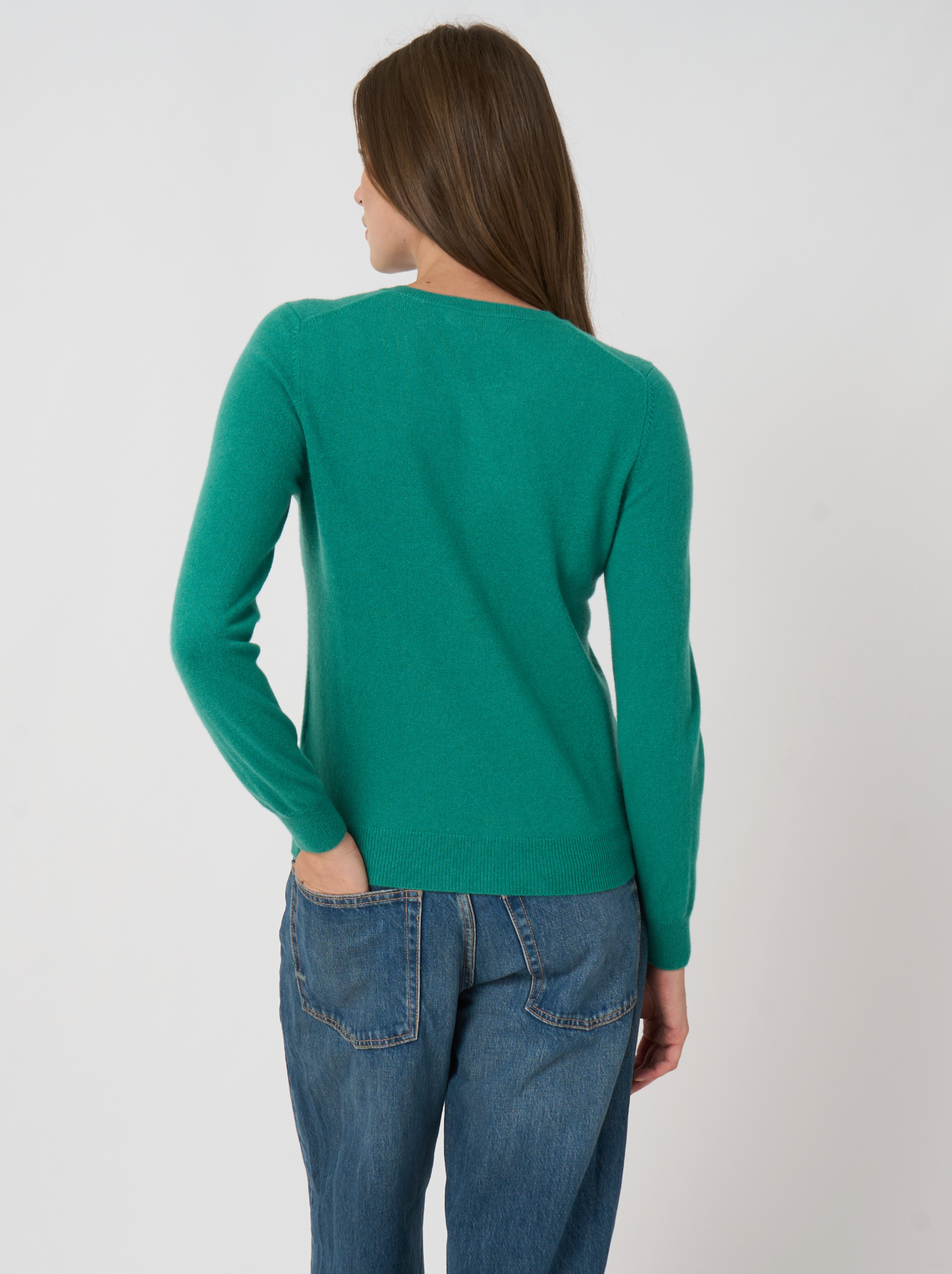 REPEAT CASHMERE PULLOVER - GREEN