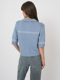 REPEAT WHIP STITCH CARDIGAN - DENIM