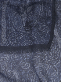 ETRO MODAL & CASHMERE SCARF - TONAL BLUE PAISLEY