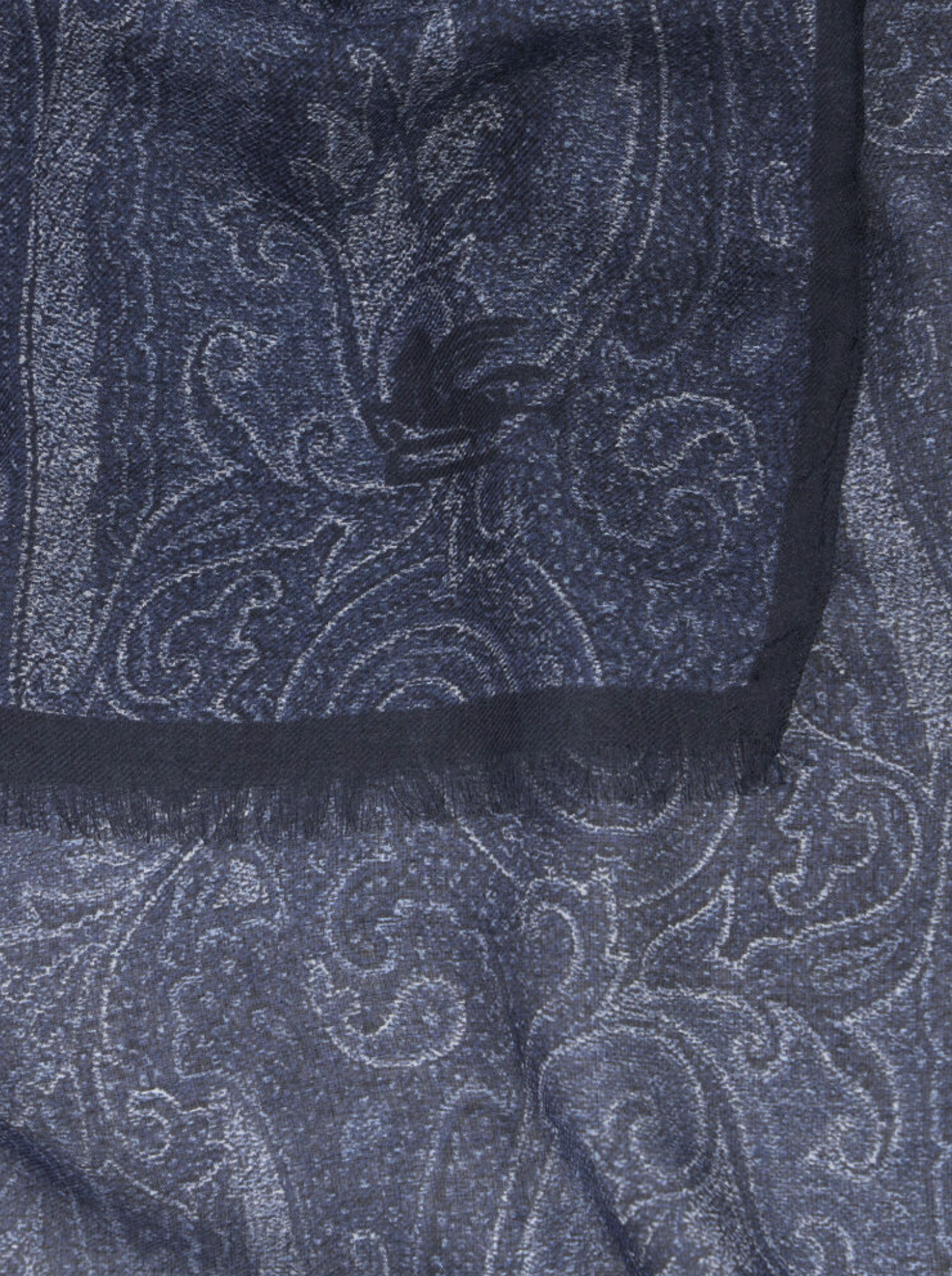ETRO MODAL & CASHMERE SCARF - TONAL BLUE PAISLEY