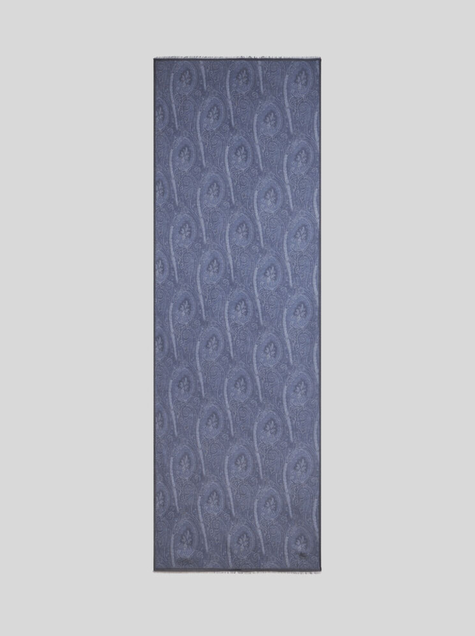 ETRO MODAL & CASHMERE SCARF - TONAL BLUE PAISLEY