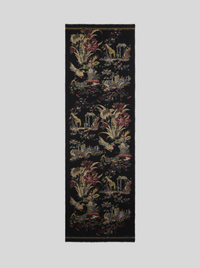 ETRO DOUBLE SIDED WOOL SCARF - BLACK GIRAFFE