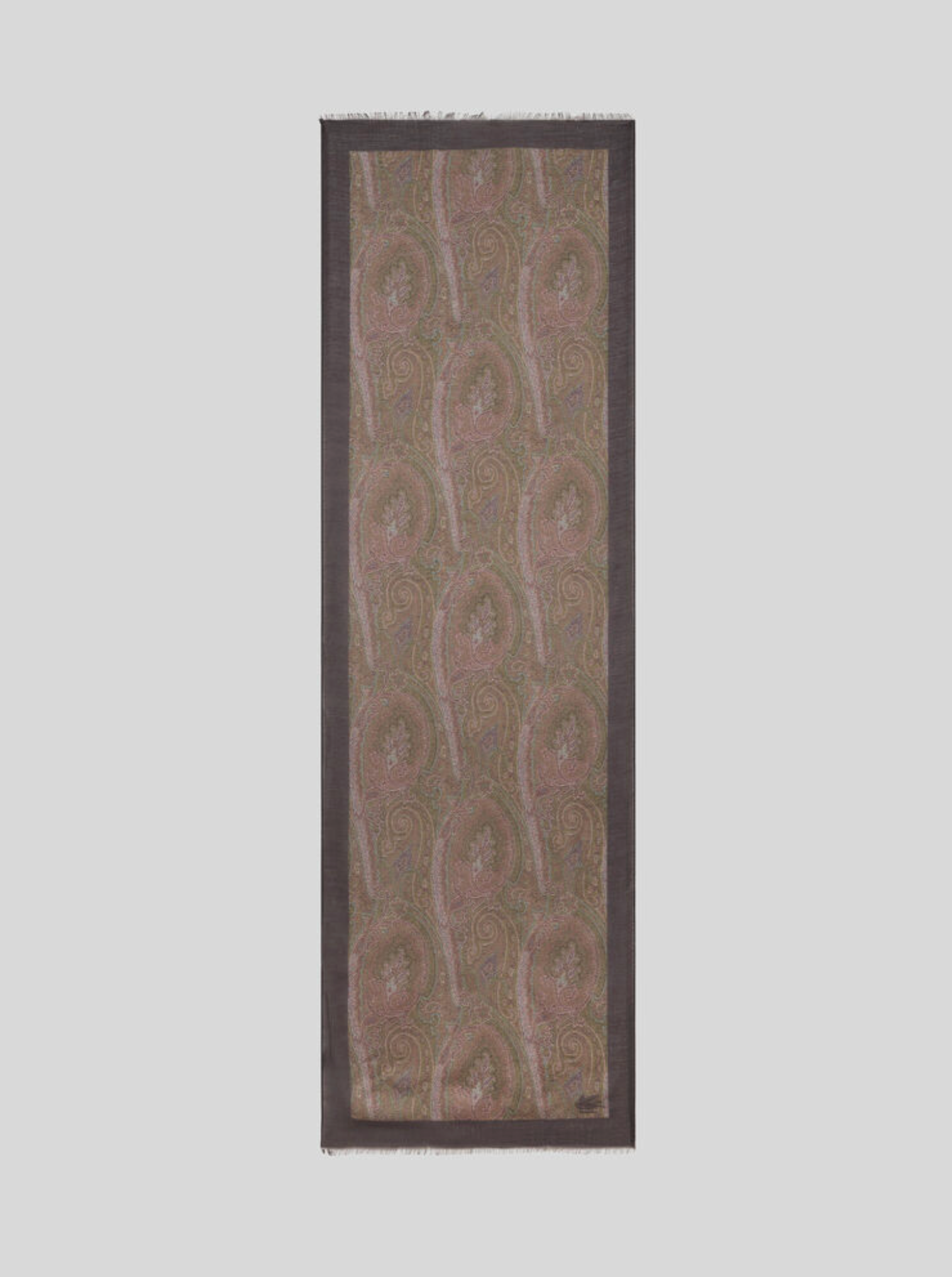 ETRO MODAL & CASHMERE SCARF - FRAMED CLASSIC PAISLEY ON BORDEAUX