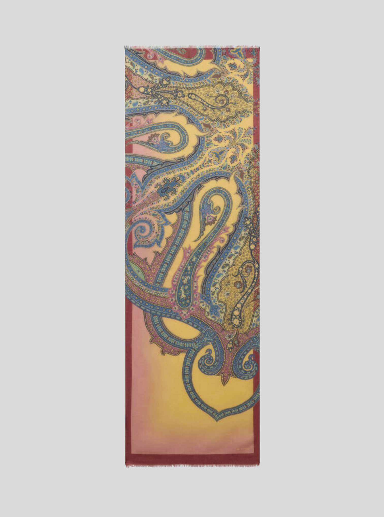 ETRO MODAL & CASHMERE SCARF - EXPLODED PAISLEY ON SUNRISE PINK