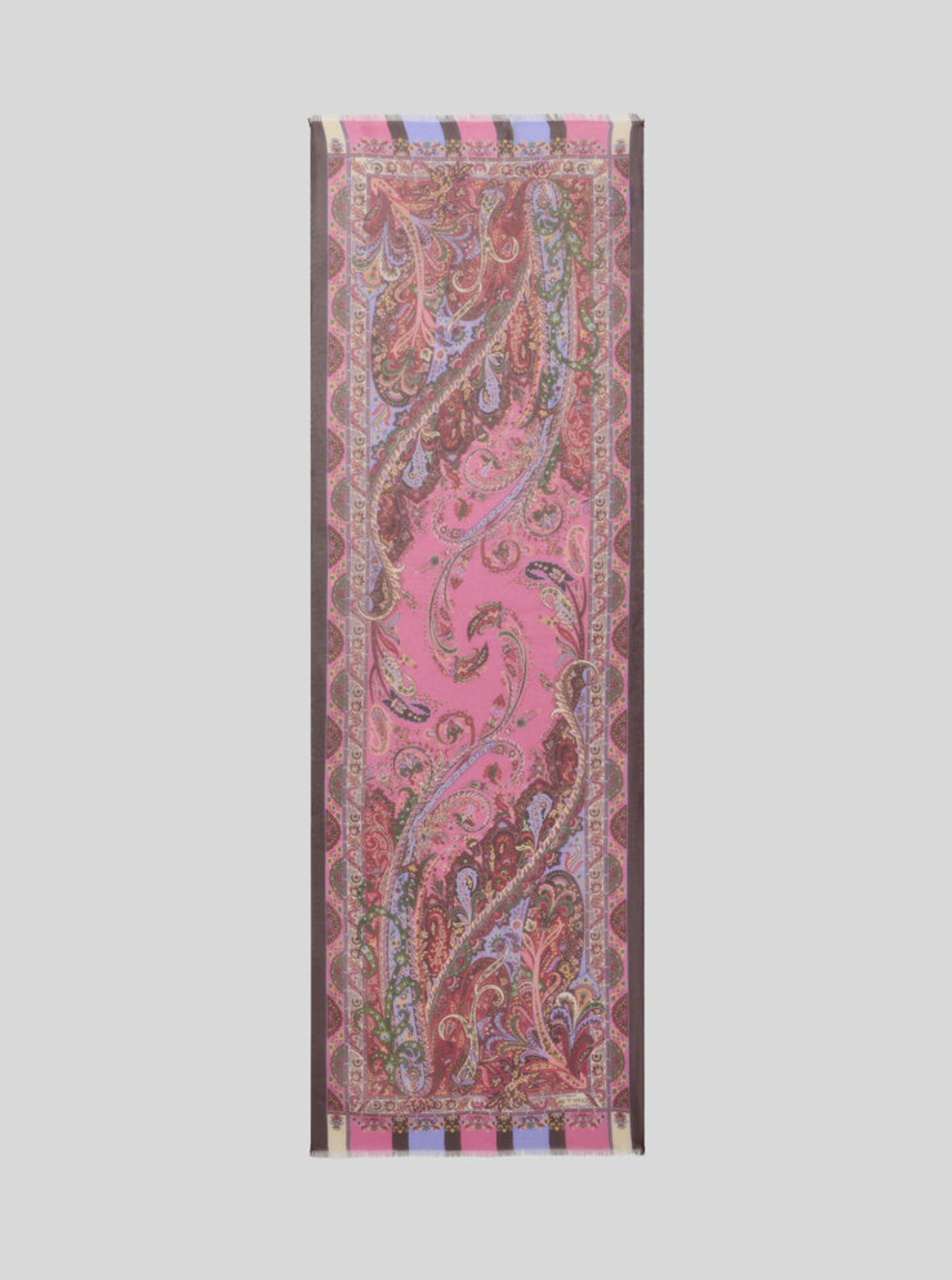 ETRO SILK SCARF - PINK PAISLEY SWIRL