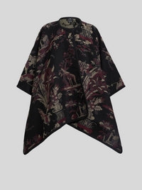 ETRO REVERSIBLE CAPE - BLACK GIRAFFE PATTERN