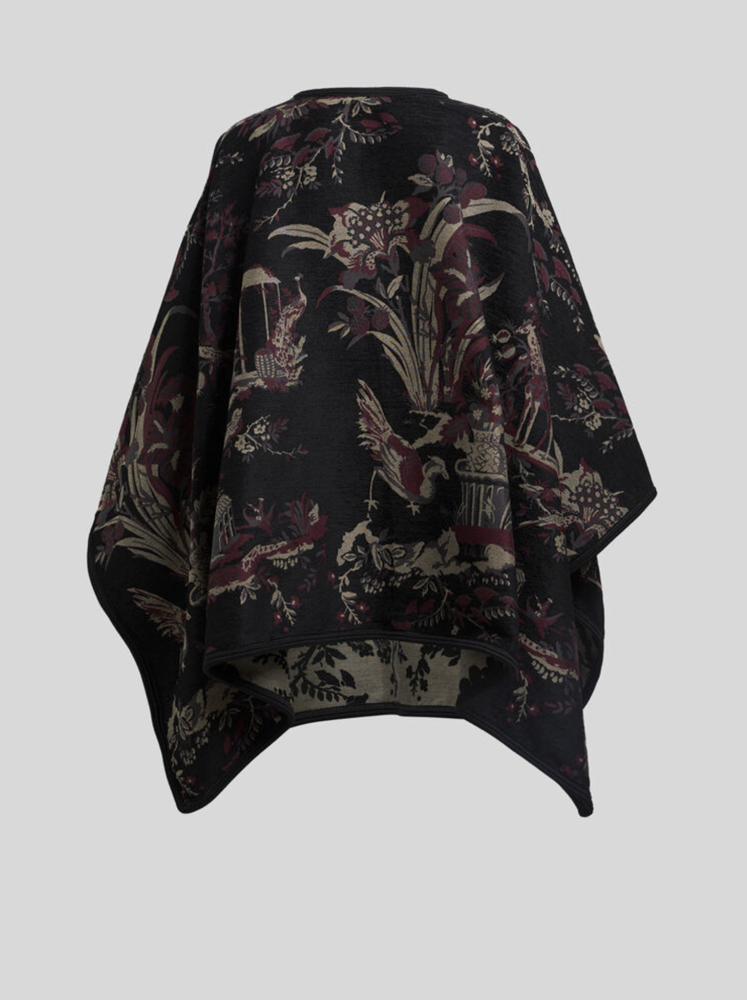 ETRO REVERSIBLE CAPE - BLACK GIRAFFE PATTERN