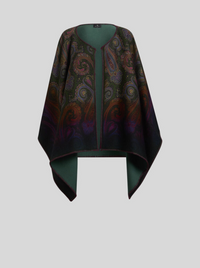 ETRO REVERSIBLE CAPE - OMBRÉ PAISLEY & GREEN