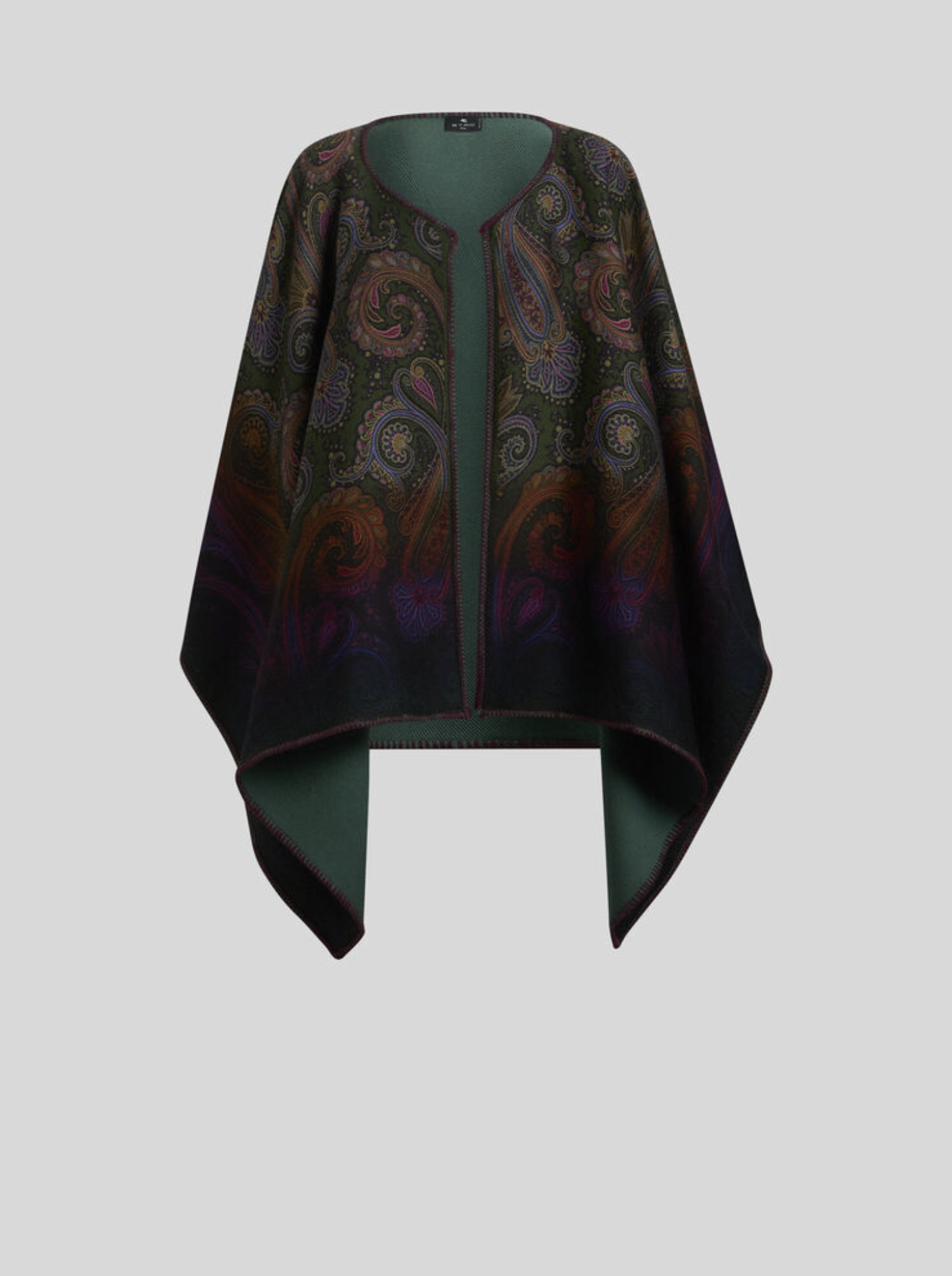 ETRO REVERSIBLE CAPE - OMBRÉ PAISLEY & GREEN