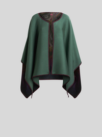 ETRO REVERSIBLE CAPE - OMBRÉ PAISLEY & GREEN