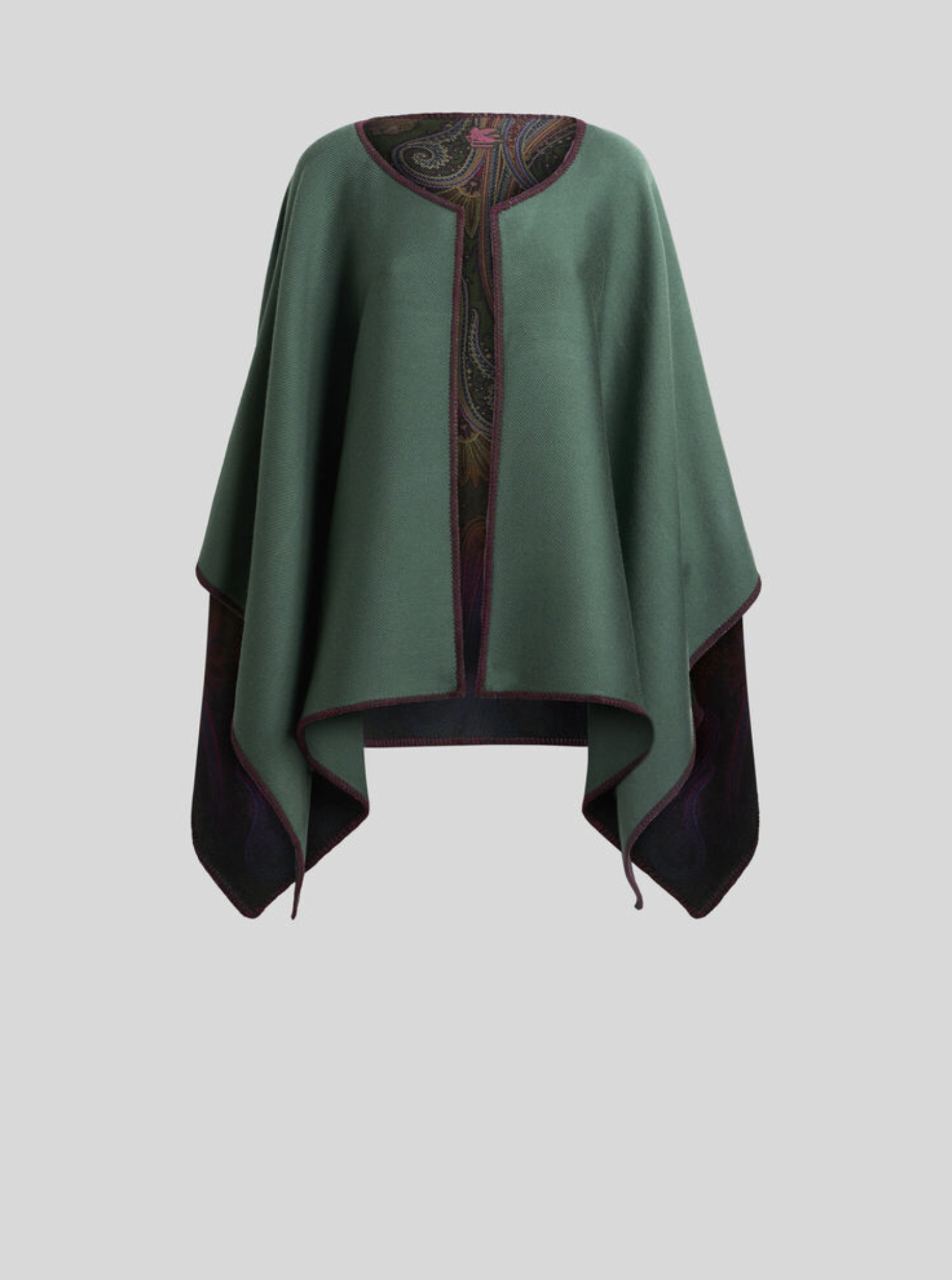 ETRO REVERSIBLE CAPE - OMBRÉ PAISLEY & GREEN