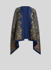 ETRO REVERSIBLE CAPE - FLORAL & ROYAL BLUE