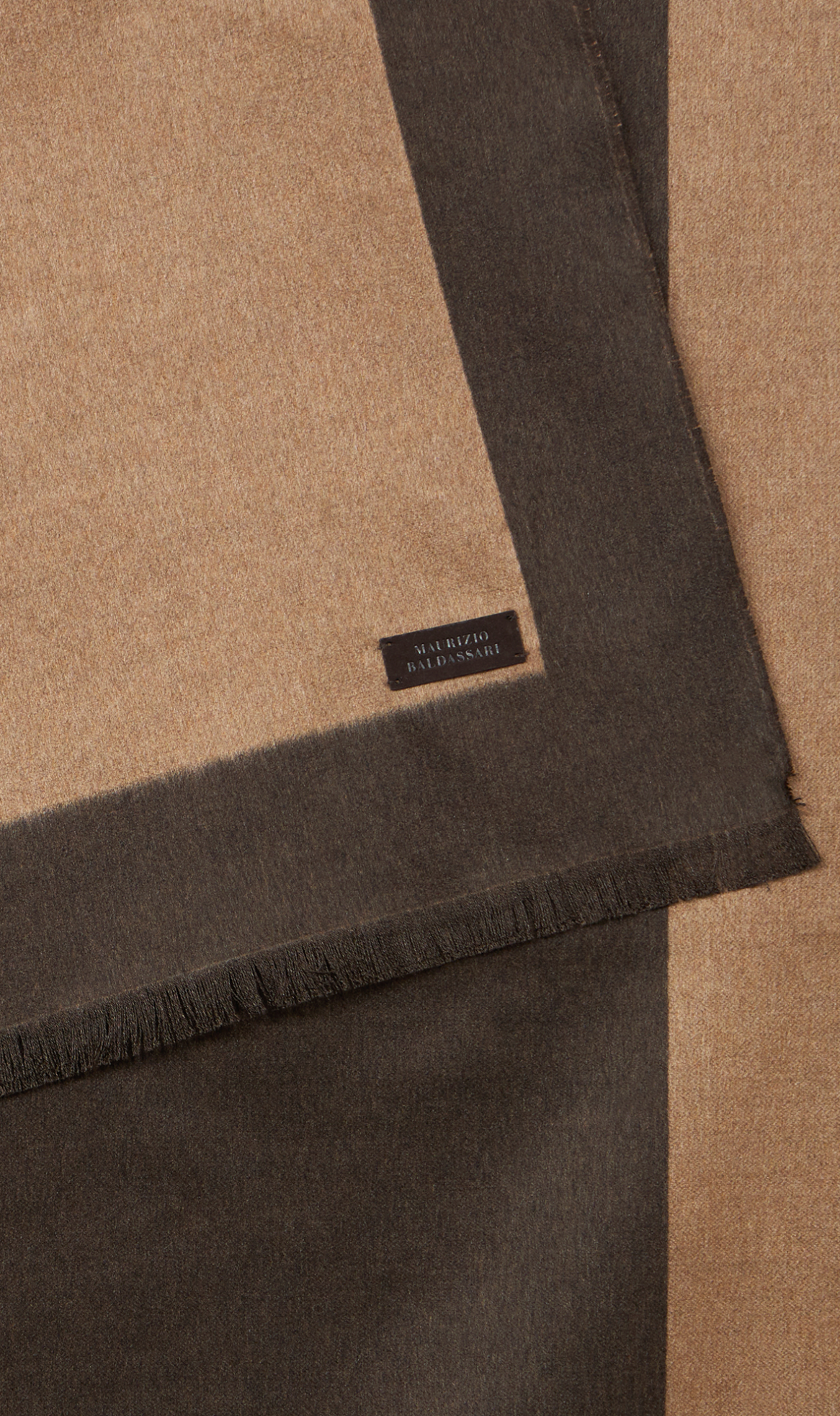 MAURIZIO BALDASSARI - BRUSHED SILK SCARF - BROWN/TAN