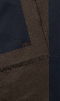 MAURIZIO BALDASSARI - BRUSHED SILK SCARF - BROWN/NAVY