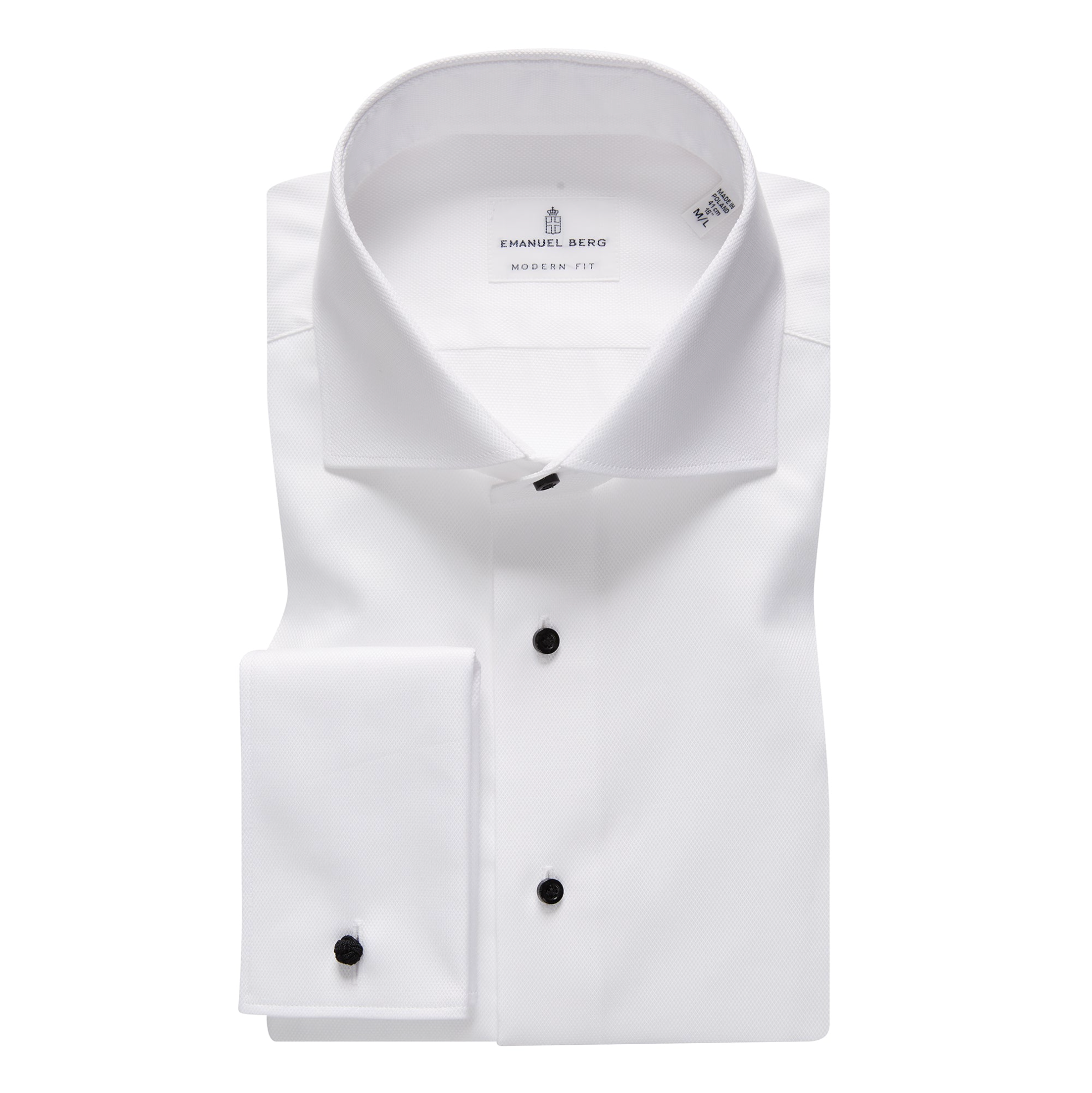 EMANUEL BERG FORMAL DRESS SHIRT WITH FRENCH CUFFS - WHITE
