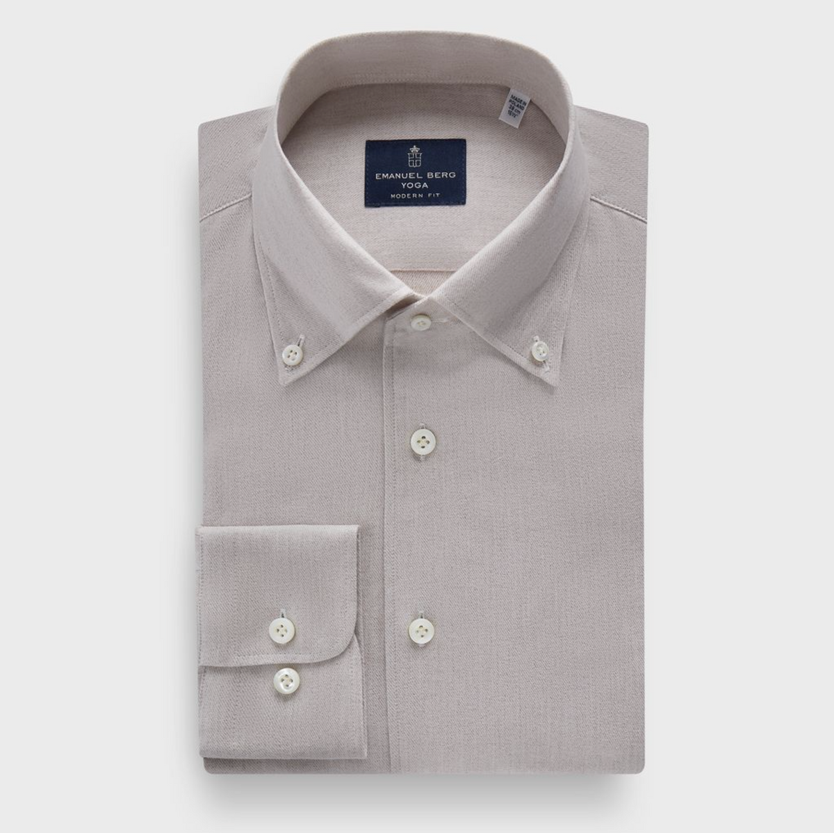 EMANUEL BERG PREMIUM LUXURY YOGA CASHMERE TOUCH SHIRT - LIGHT BEIGE