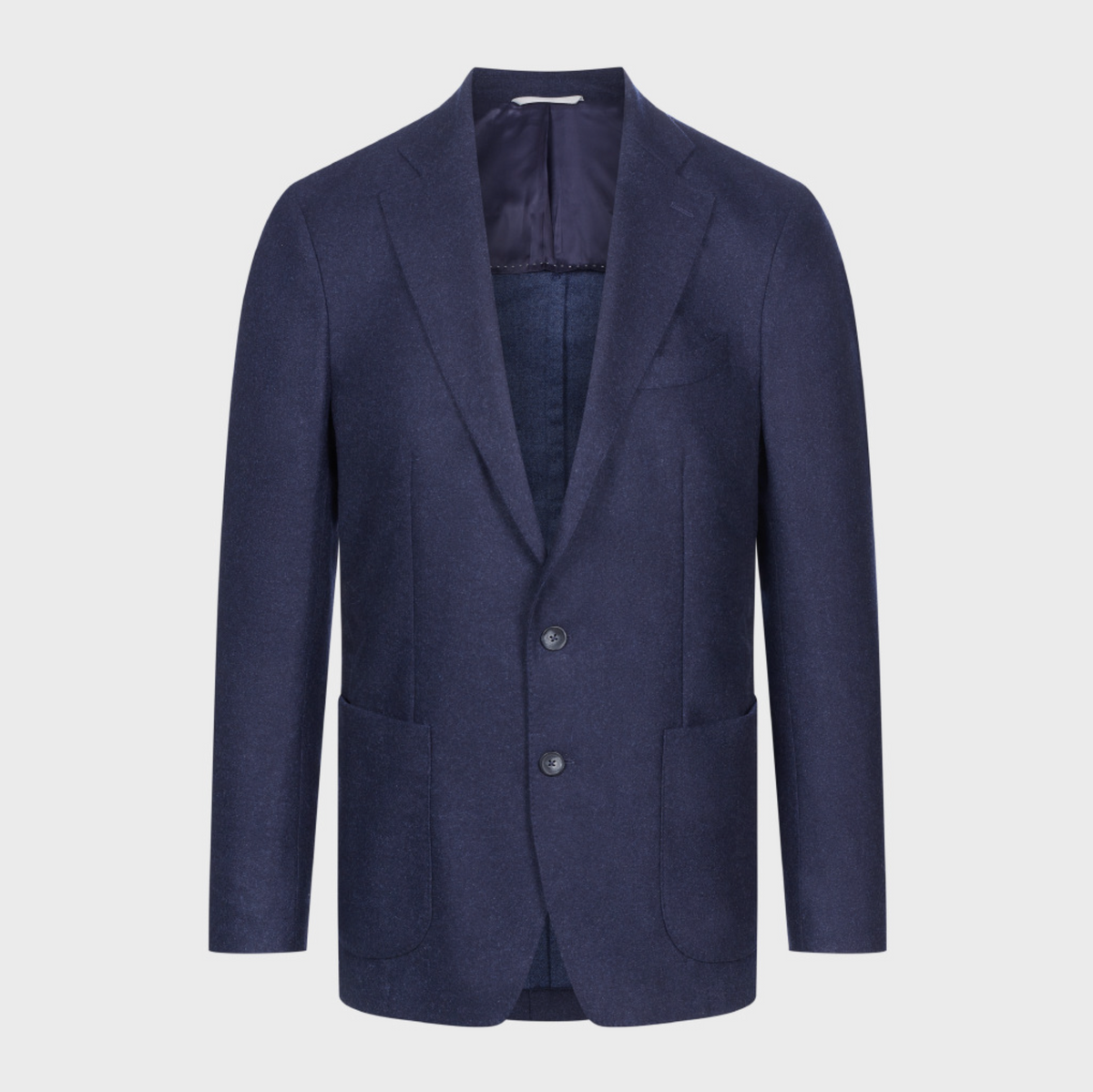 EMANUEL BERG LORO PIANA WOOL DOBBY 2-BUTTON D-CONSTRUCTED SOFT JACKET - NAVY