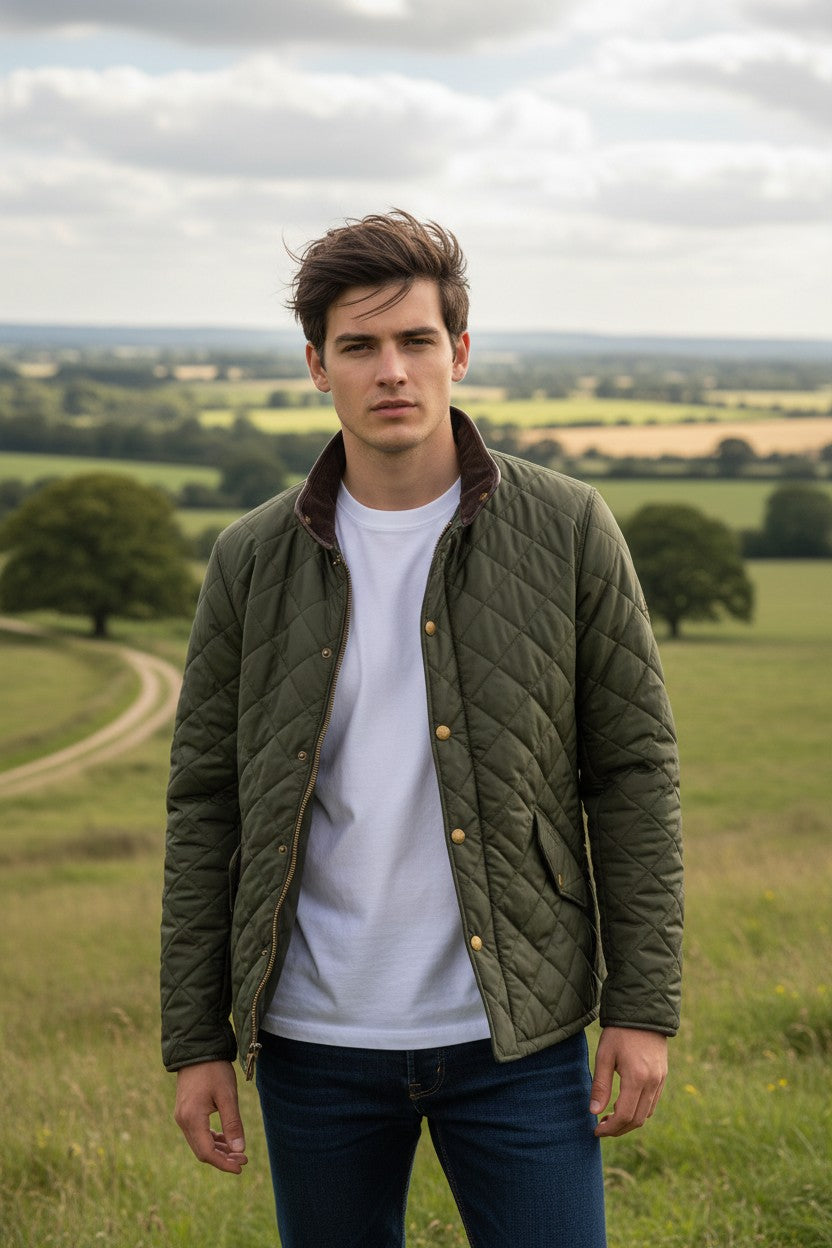 BARBOUR POWELL QUILTED JACKET - SAGE