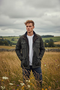 BARBOUR OGSTON WAX JACKET - NAVY