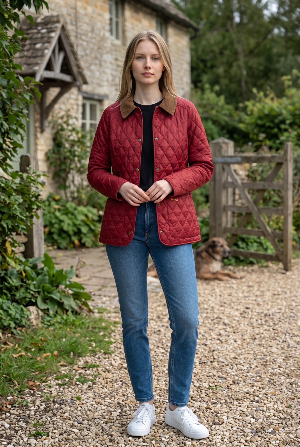 BARBOUR ANNANDALE QUILTED JACKET - CRANBERRY RED