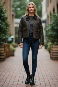 BARBOUR TARTAN REIMAGINED ICONS TARTAN QUILTED SPEY WAX JACKET - OLIVE/CLASSIC