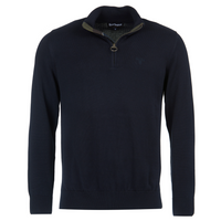 BARBOUR COTTON HALF ZIP KNITTED JUMPER - NAVY