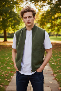 BARBOUR MARCUS KNITTED GILET - OLIVE