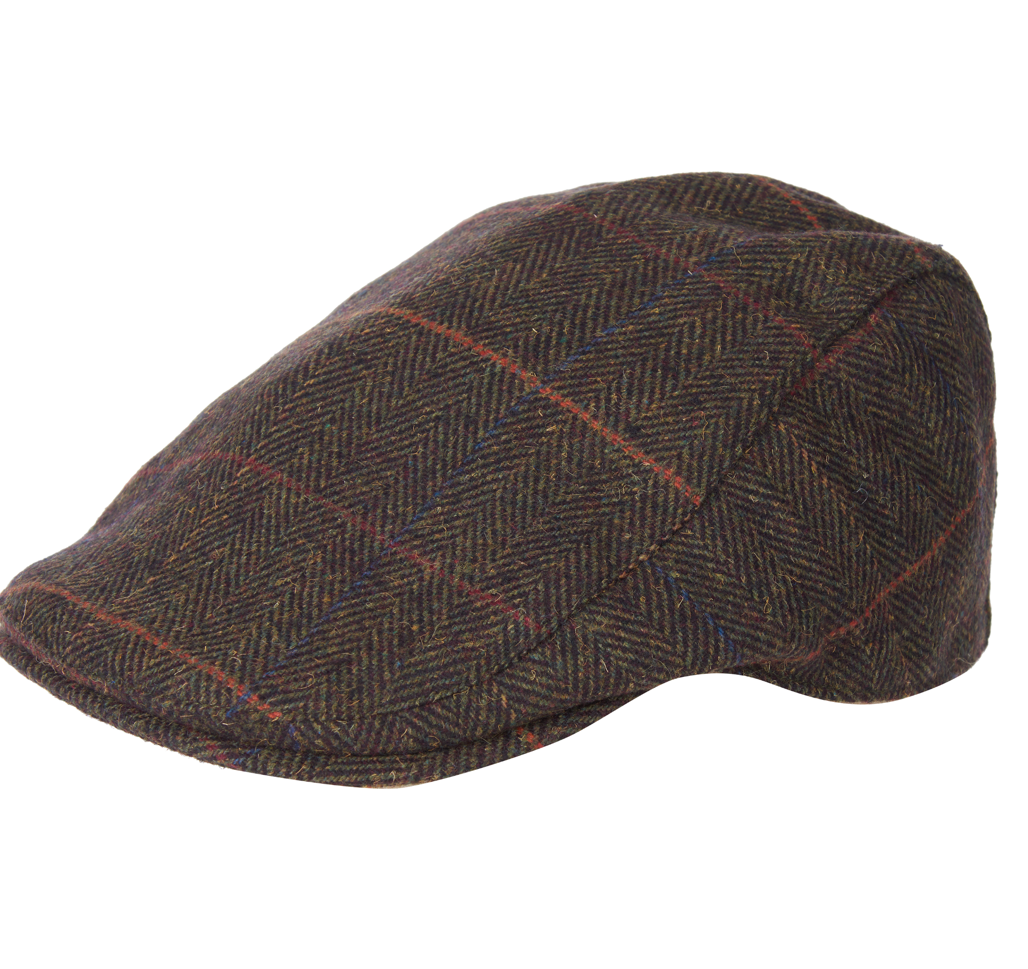 BARBOUR CHEVIOT FLAT CAP - OLIVE HERRINGBONE