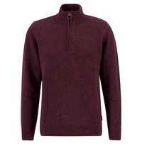 BARBOUR HOLDEN HALF ZIP KNITTED JUMPER - RUBY MARL