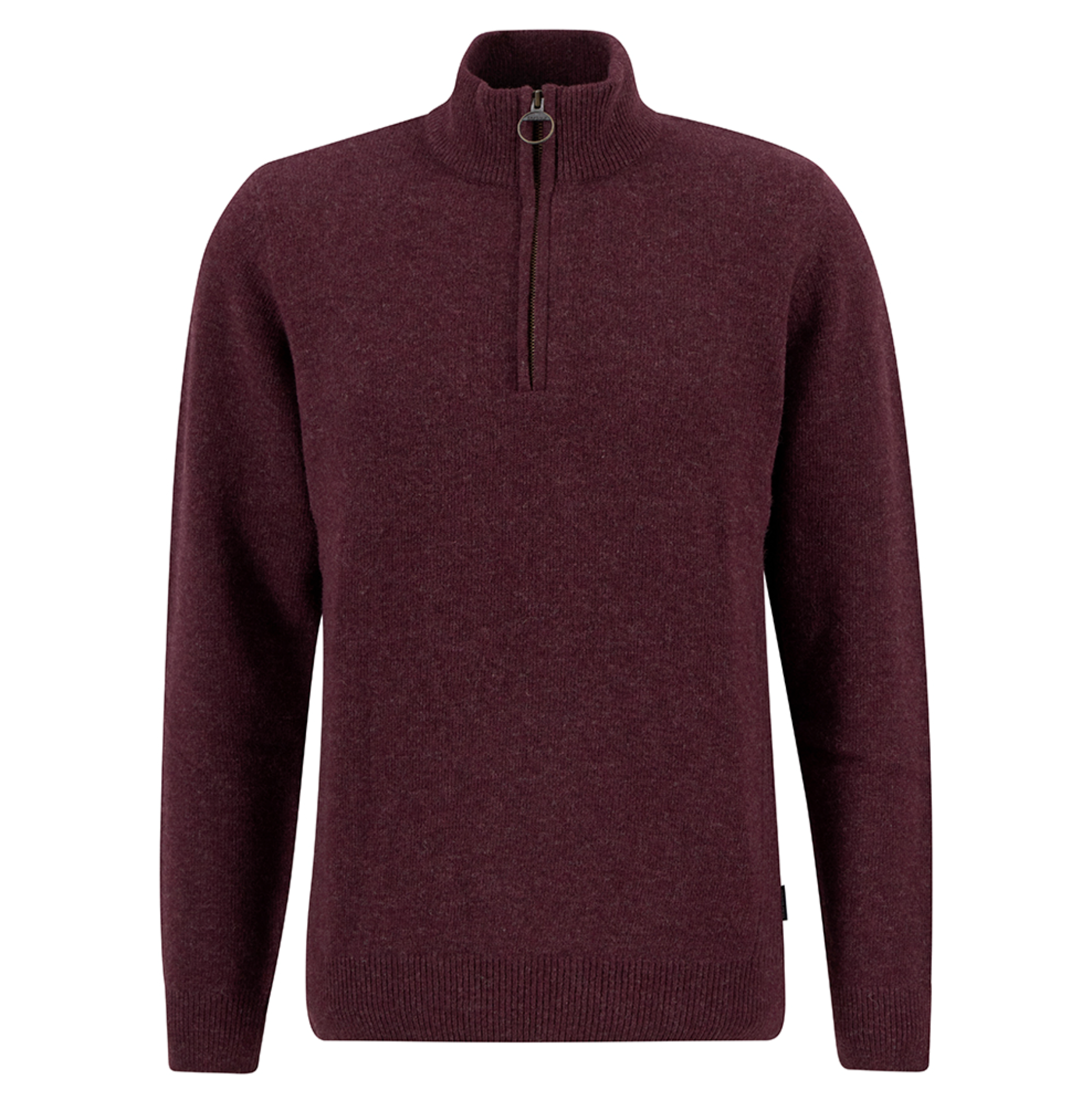 BARBOUR HOLDEN HALF ZIP KNITTED JUMPER - RUBY MARL