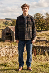 BARBOUR WOODLANE BRUSHED CHECK OVERSHIRT - SHADOW CLASSIC TARTAN