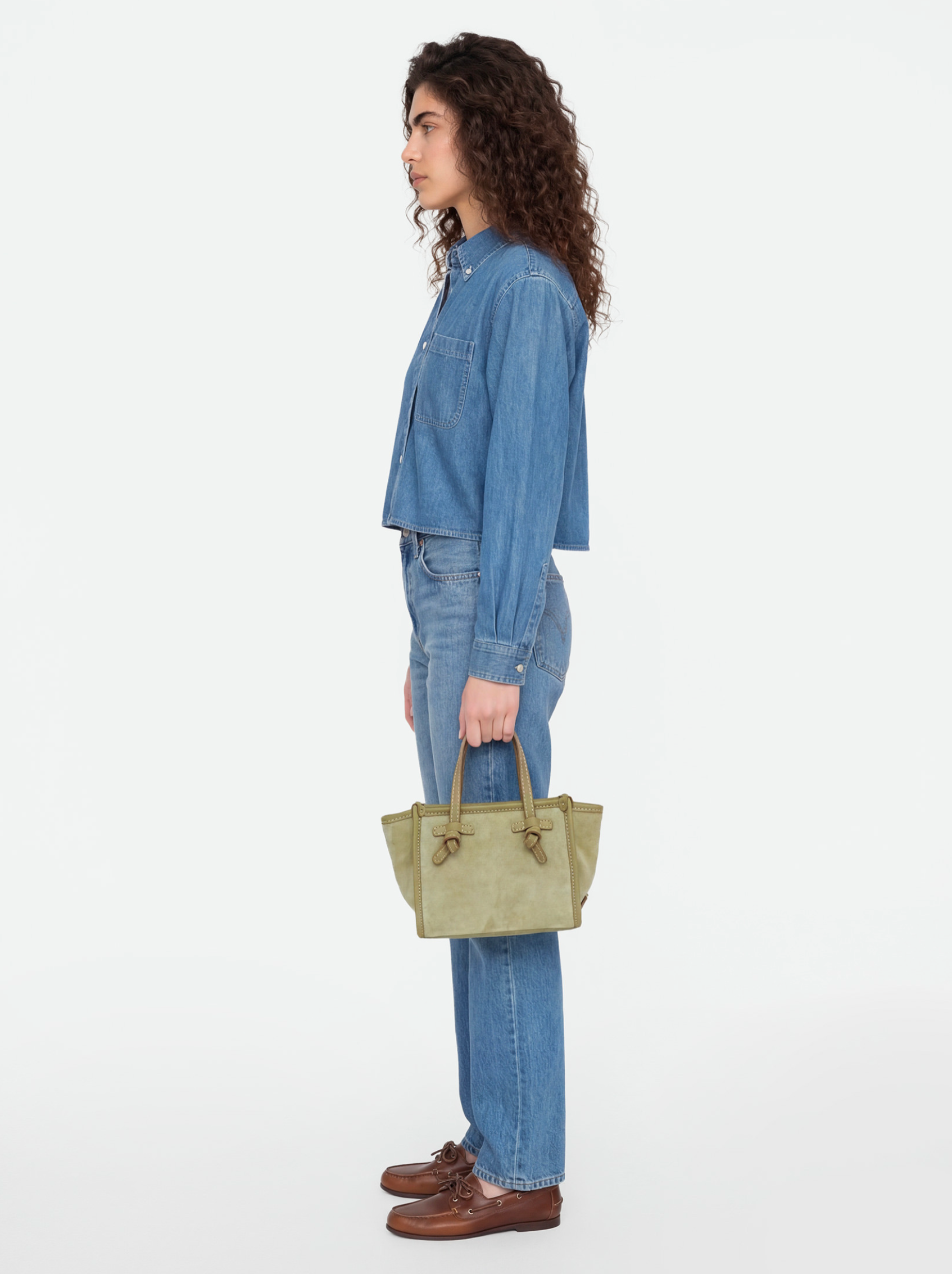 GIANNI CHIARINI SUEDE HANDBAG - WILLOW