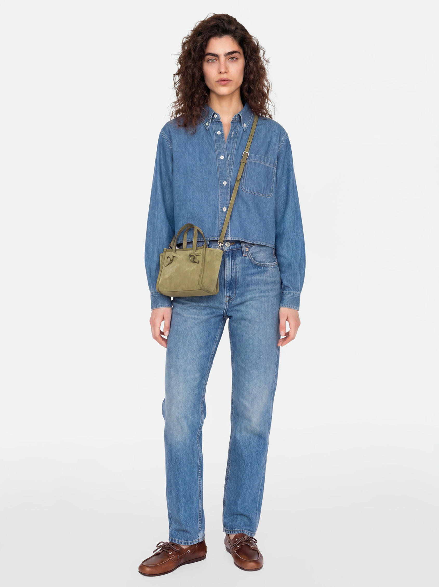 GIANNI CHIARINI SUEDE HANDBAG - WILLOW