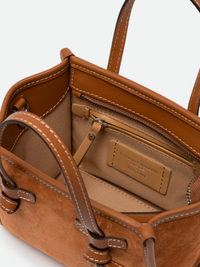 GIANNI CHIARINI SUEDE HANDBAG - CARAMEL