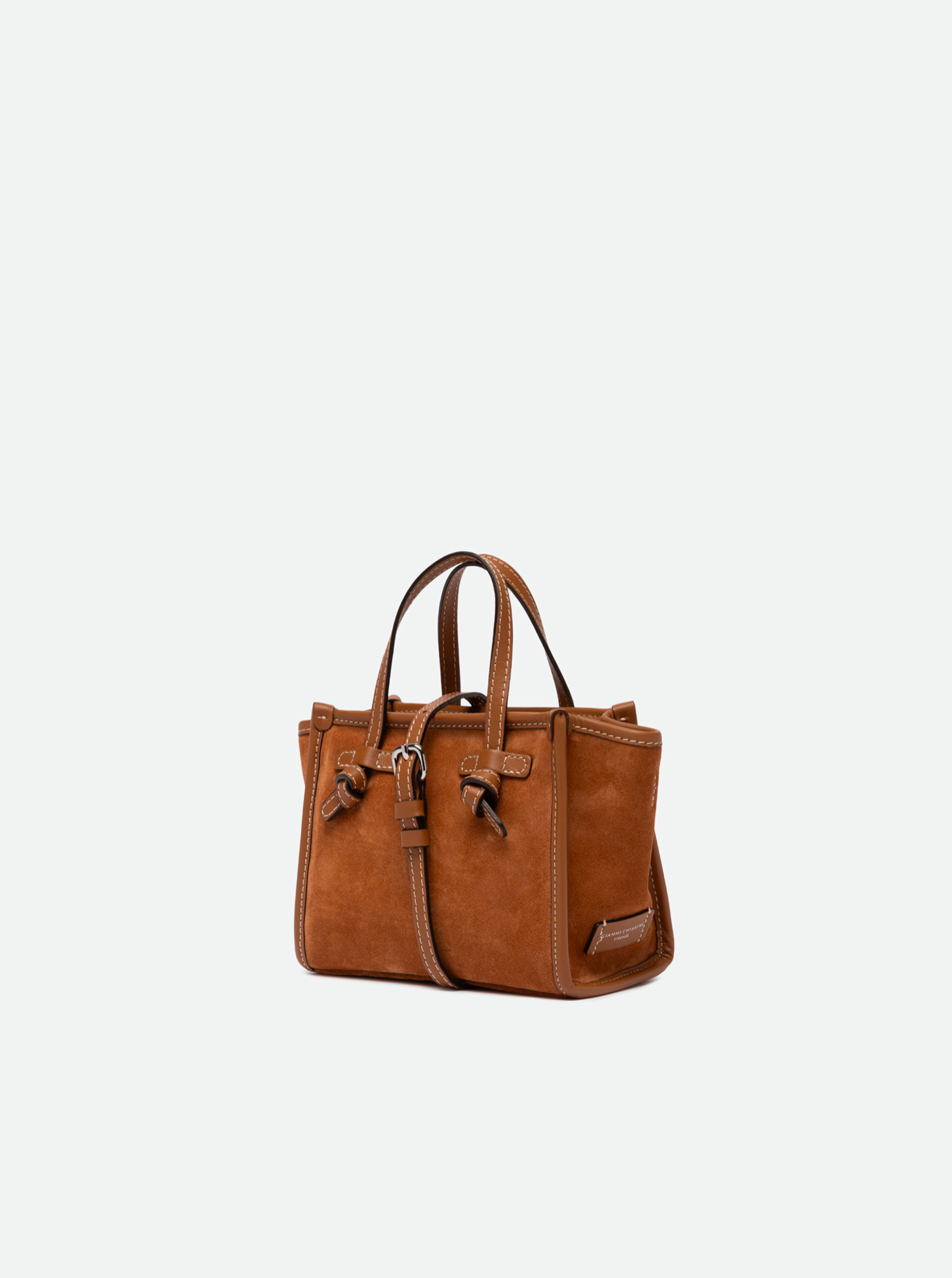 GIANNI CHIARINI SUEDE HANDBAG - CARAMEL