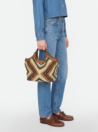 GIANNI CHIARINI DIAMOND RAFFIA LARGE HANDBAG - WILLOW
