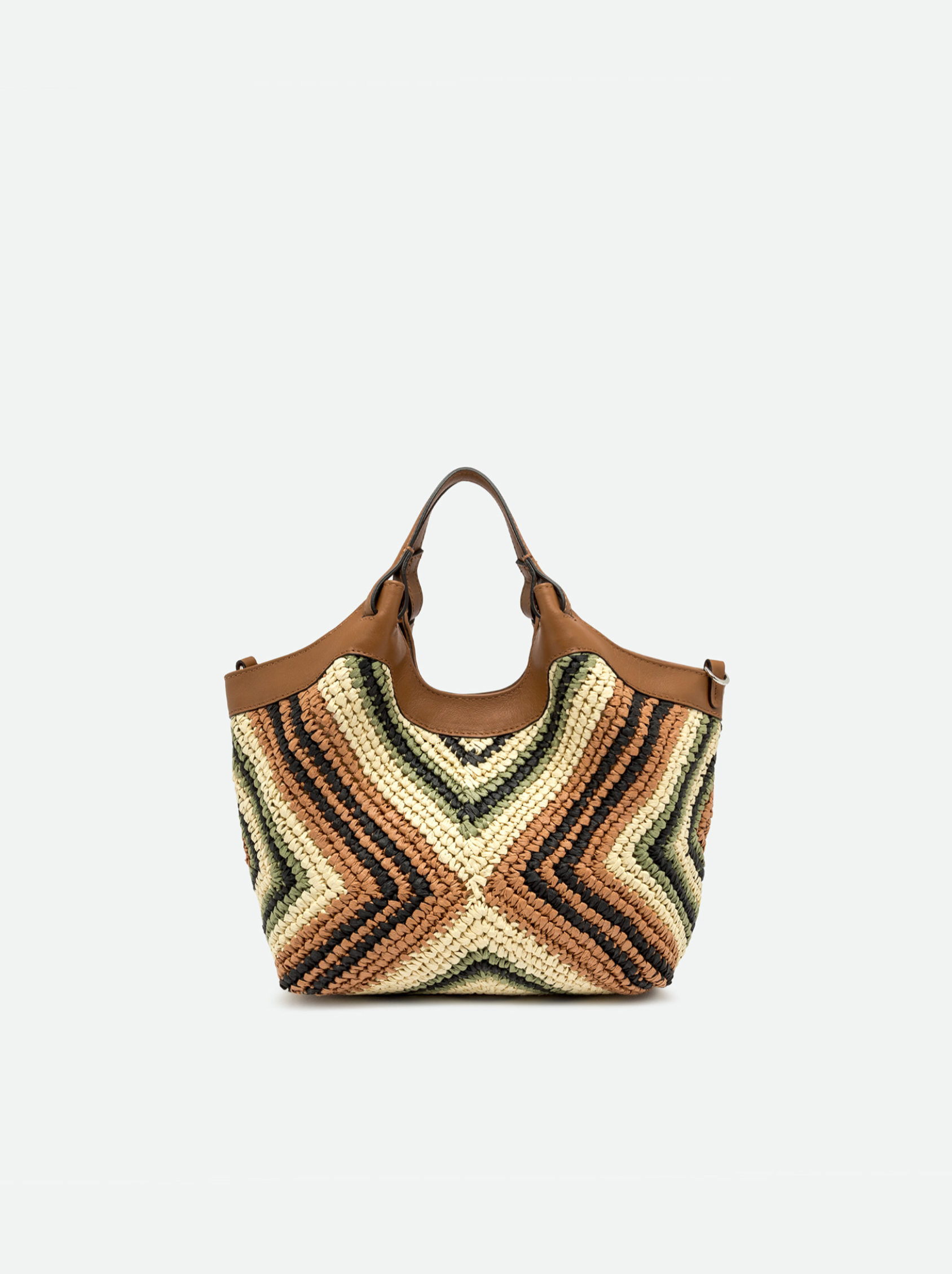 GIANNI CHIARINI DIAMOND RAFFIA LARGE HANDBAG - WILLOW