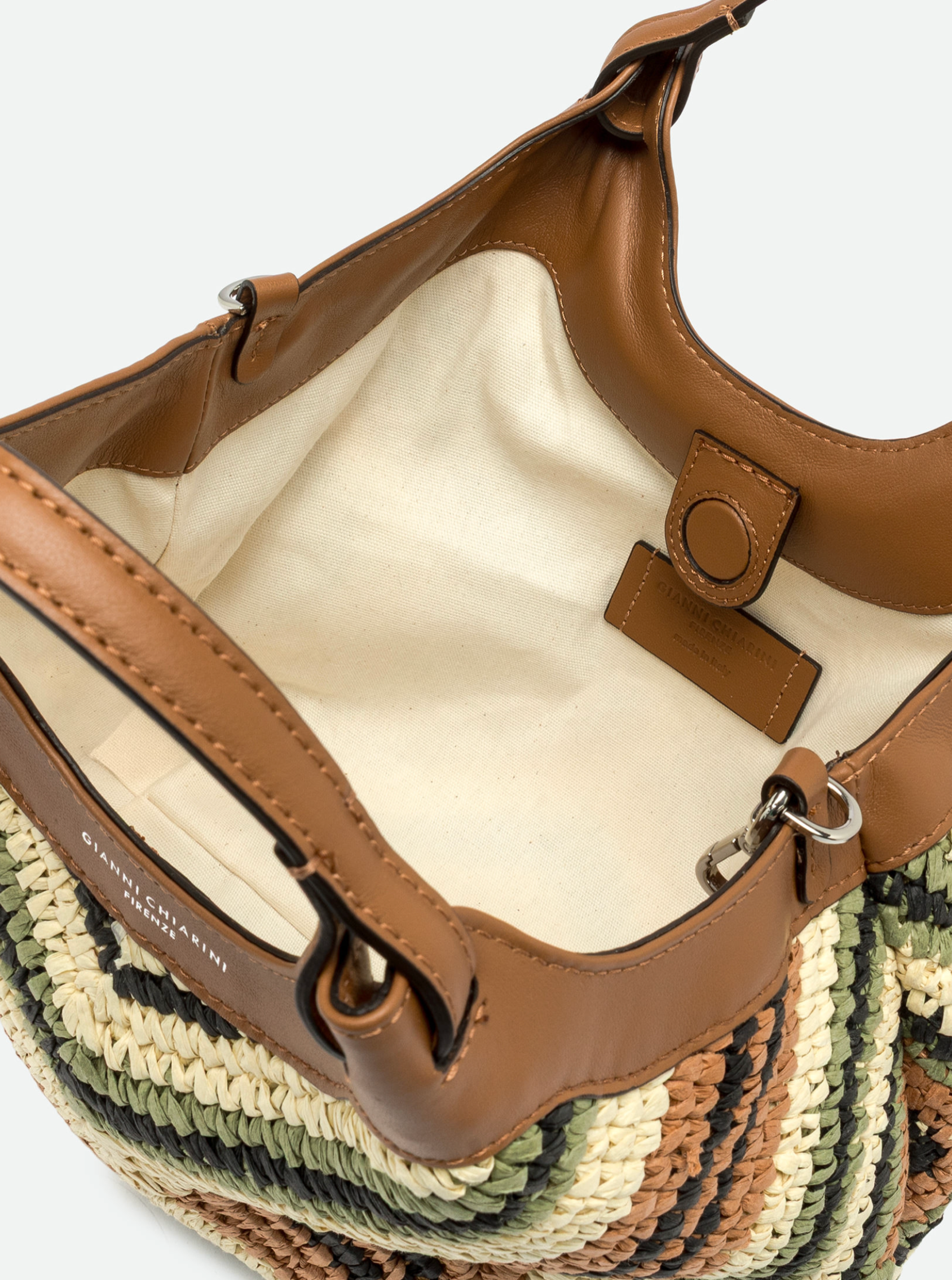 GIANNI CHIARINI DIAMOND RAFFIA LARGE HANDBAG - WILLOW