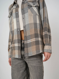 REPEAT WOOL/CASHMERE SHIRT JACKET - MULTICHECK