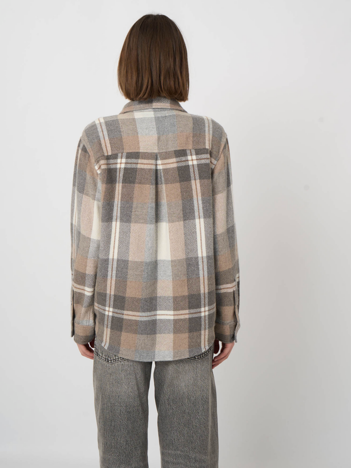 REPEAT WOOL/CASHMERE SHIRT JACKET - MULTICHECK