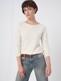 REPEAT CASHMERE PULLOVER - CREAM