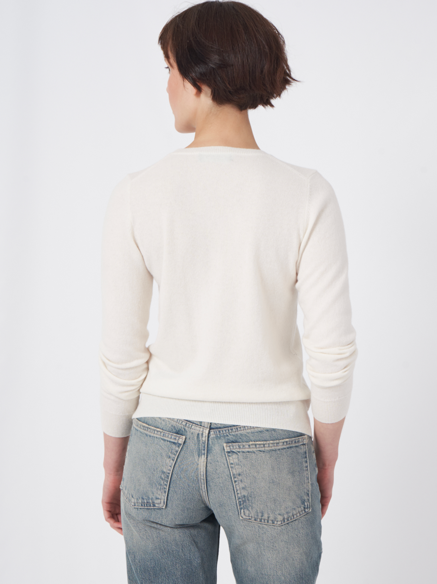 REPEAT CASHMERE PULLOVER - CREAM