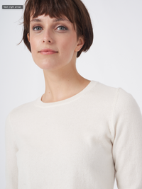 REPEAT CASHMERE PULLOVER - CREAM